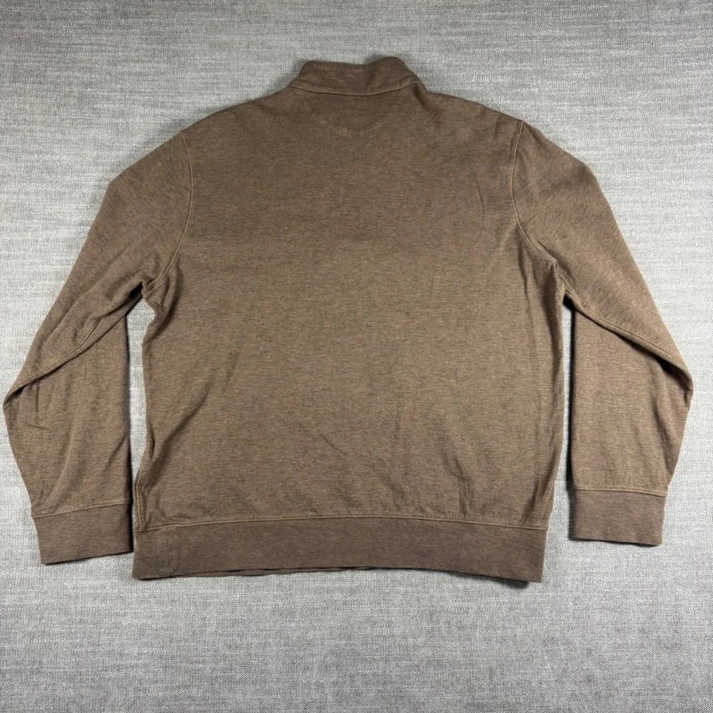 Polo Ralph Lauren Luxury Jersey Quarter Zip Pullover Brown Large